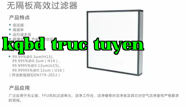 Bộ lọc hiệu suất cao không có tấm ngăn